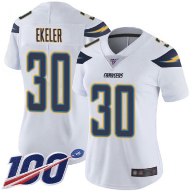 Los Angeles Chargers NFL Football Austin Ekeler White Jersey Women Limited  #30 Road 100th Season Vapor Untouchable->youth nfl jersey->Youth Jersey